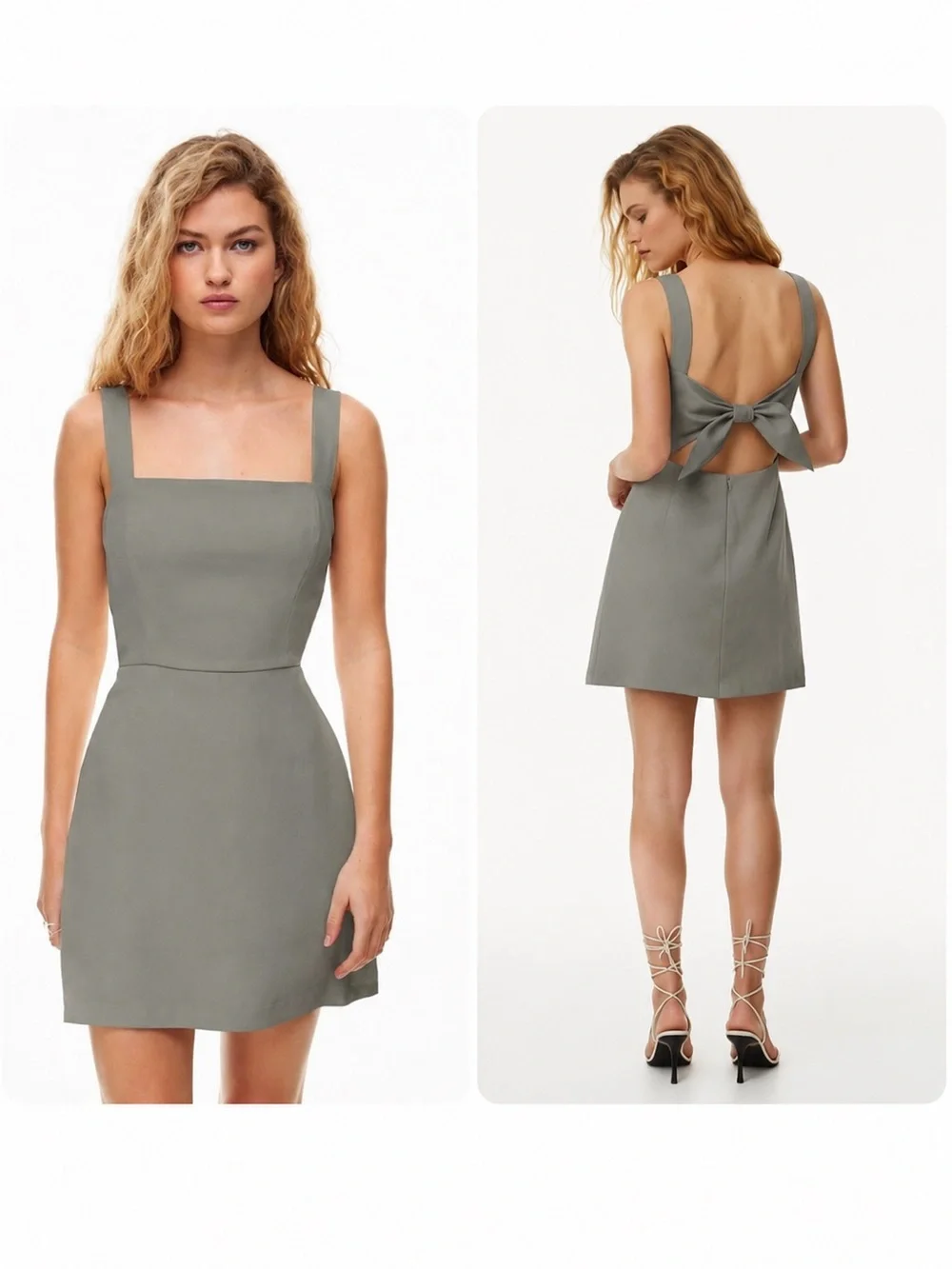 WILFRED Aritzia The Aperture Bow Tie-Back Mini Dress - Sz 12